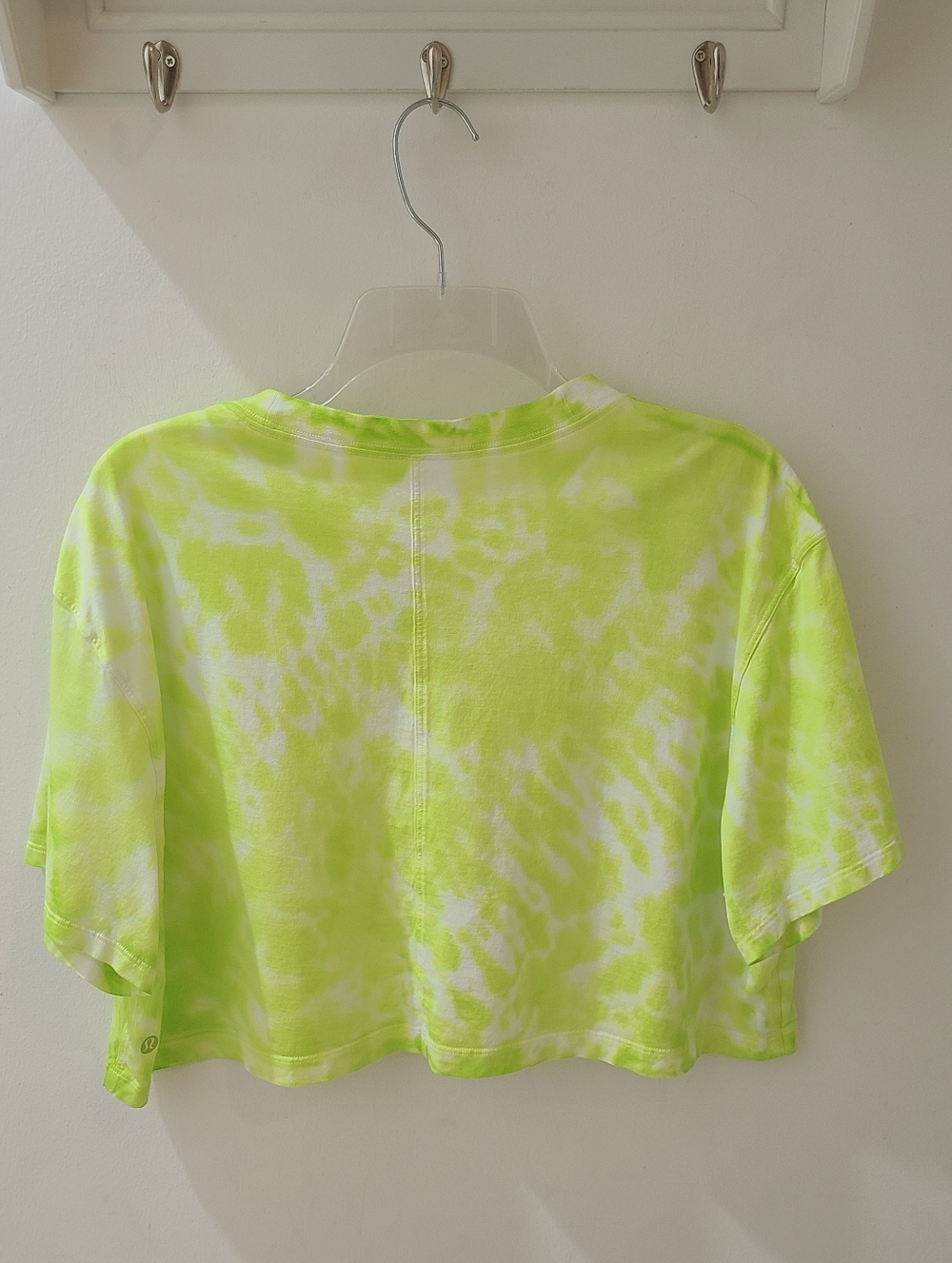Lululemon All Yours Cropped Cotton T-Shirt Marmoleado Tie Dye Eccentric Lime 10 - Picture 4 of 8